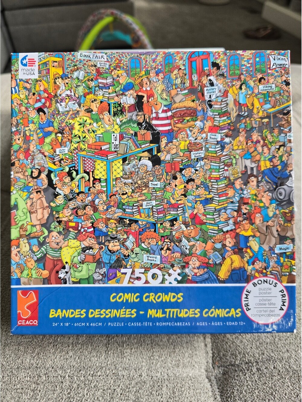 Ceaco Comic Crowds The Book Fair 750 Pc Puzzle